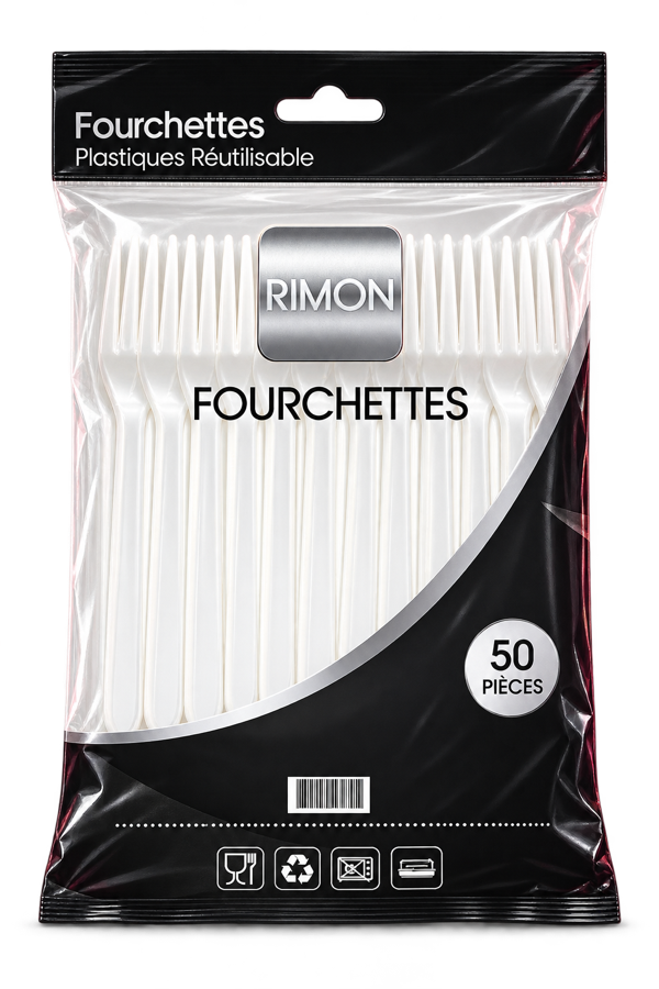 Fourchettes blanches 180 millimètres
